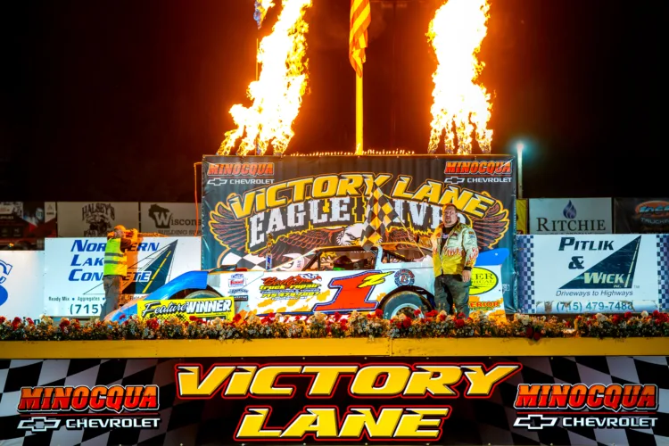 GASPERINI GALLOPS TO $1,000 EAGLE RIVER PAYDAY - KESLIE RICHARDS 1ST LADY IMCA STOCK CAR WINNER